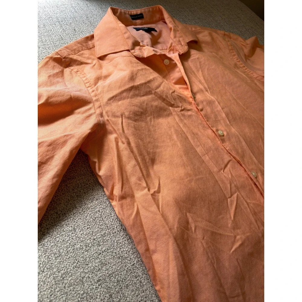 Banana Republic Orange Egyptian Cotton Dress Shirt Men's M 15-15.5‎ Fitted